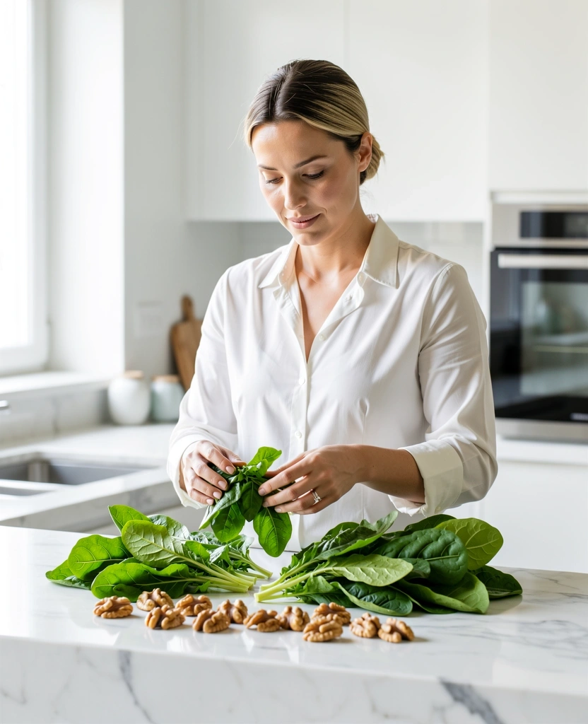 Professional nutritionist selecting fresh ingredients